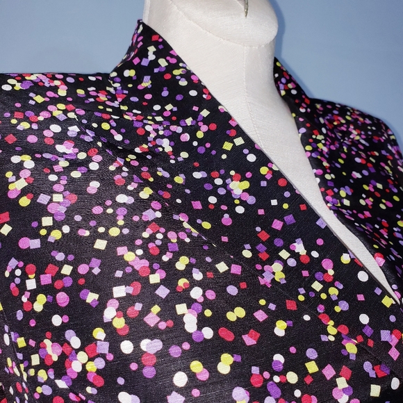 Anne Klein vintage confetti print jacket size 2 - Picture 4 of 6